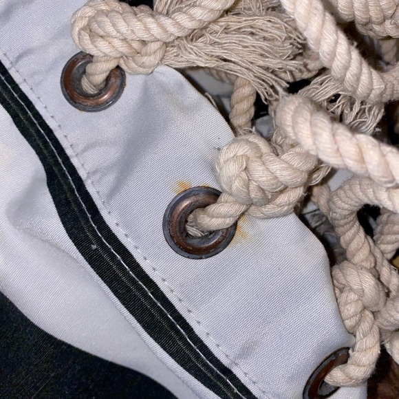 VINTAGE HAMMOCK SWING CHAIR MACRAME BAR FRAME CUSHIONED HIPPIE COOL 1980’s - Picture 6 of 9